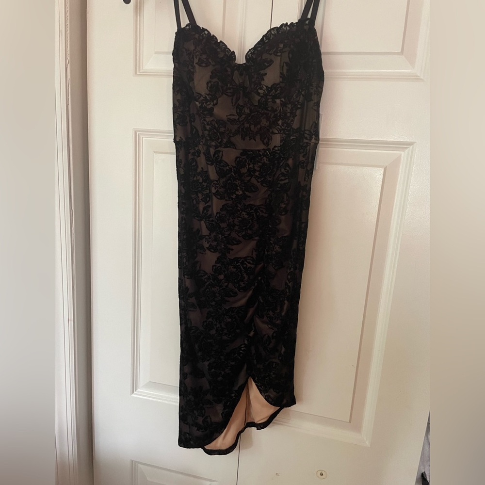 BCX Black Maxi Pencil Dress with Slit